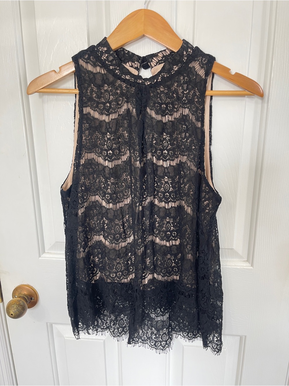 Love, Fire Womens Medium  Black Lace Overlay Sleeveless Blouse Whimsygoth